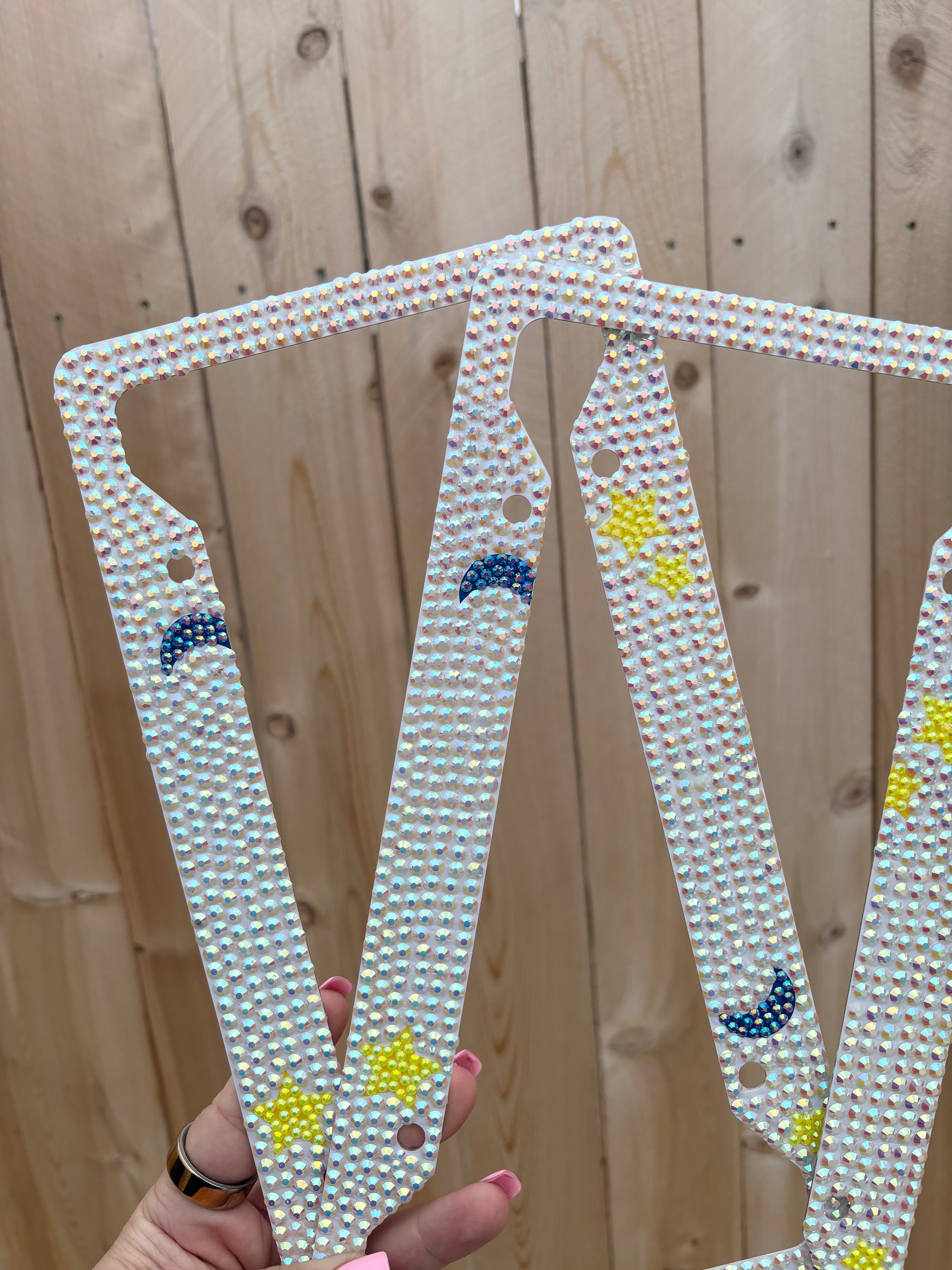 Bedazzled license plate frame