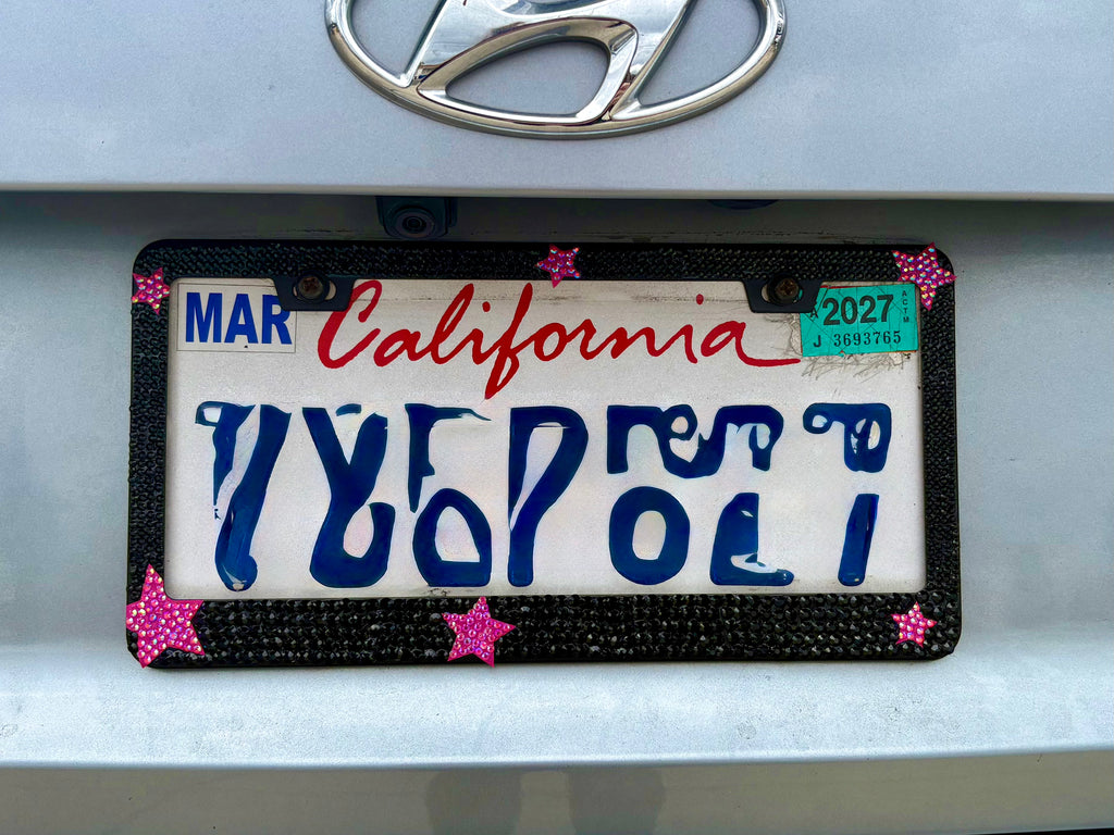 Bedazzled license plate frame